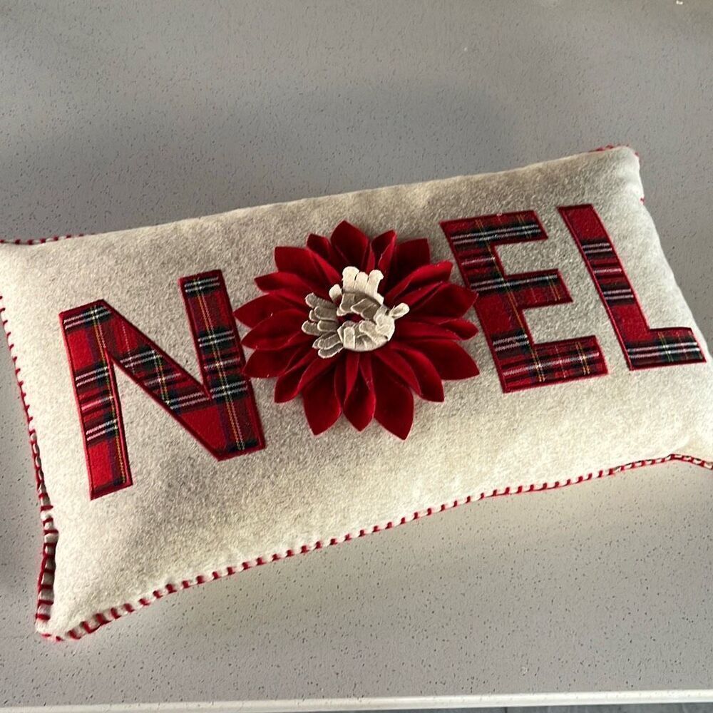 Christmas Noel Holiday Decor Pillow 20.5x10.5